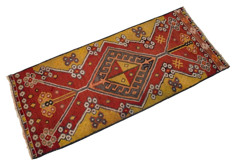 Vintage Rug, Antique Rug, Handmade Rug, Turkish Rug, Soumak Kilim, Jajim 1x3 ft gallery