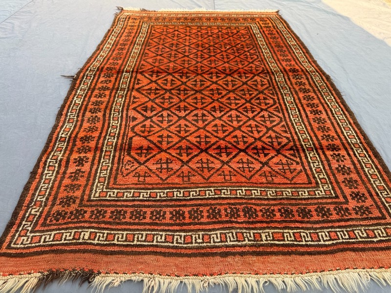 Vintage Afghan Hand-Knotted Tribal Wool Rug – 4' x 6'5 ft, Soft and Durable Rug gallery