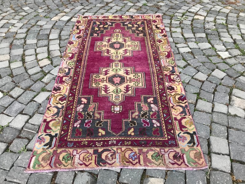 Turkish Antique rug Bohemian Area rug Oushak rug Vintage Rug Handmade Wool rug gallery