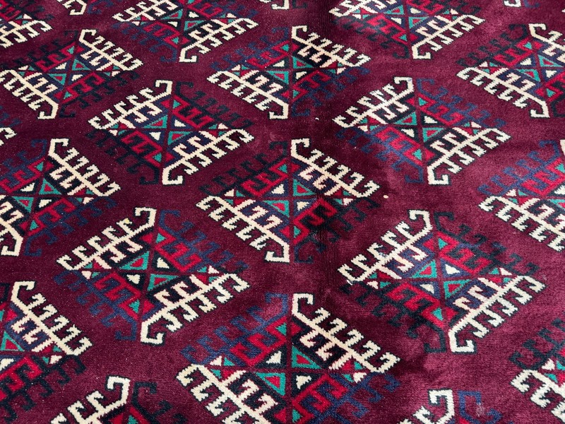 8x12 ft Afghan Hand Knotted Antique Area Rug Turkmen Tribal Geometric Carpet gallery