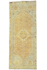 3’11 X 9’3 Vintage Wool Tribal Runner Rug Distressed Carpet Muted Colors 4X9 ft