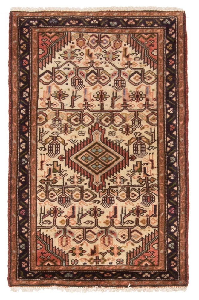 Vintage 2'0" x 3'2" Traditional Hand Knotted Vegetable Dye Wool Area Rug