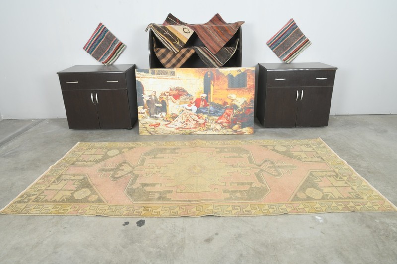 4x9 runner rug handmade vintage turkish rug anatolian oriental wool carpet 1023 gallery