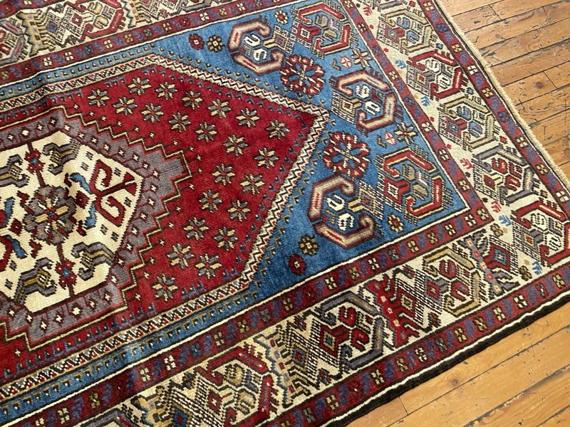 Antique 1900-1939s Exclusive Turkish Wool Pile Carpet 3'4"×5'6" gallery