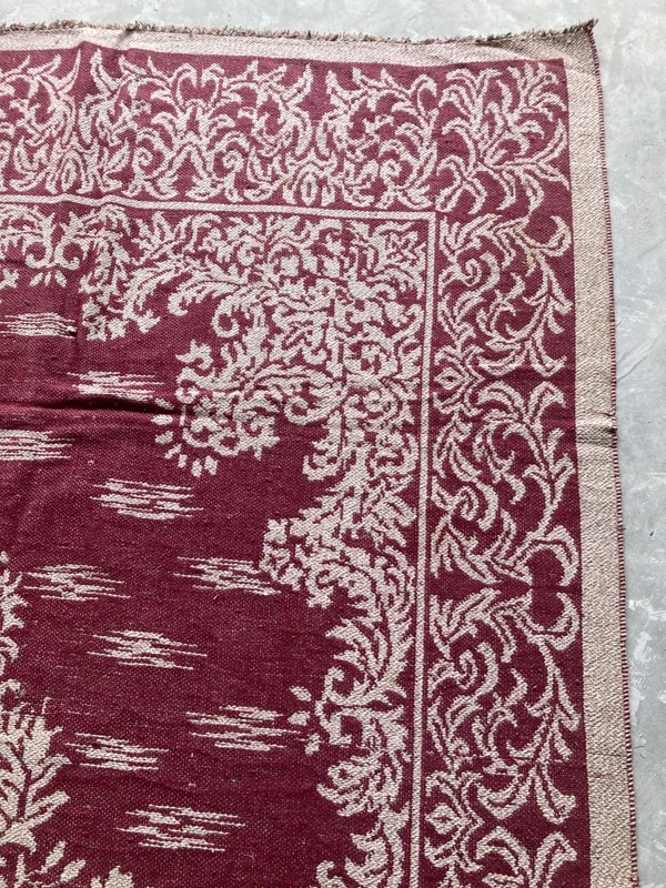 Vintage Traditional Handmade South Asian Floral motif Kilim Floor Rug 267x176 cm gallery
