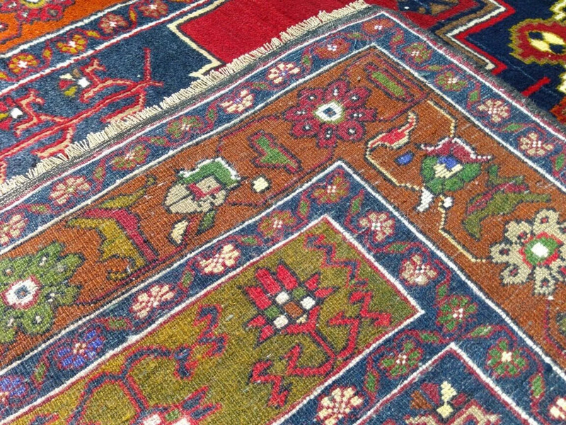 Exquisite Antique Multi-Colored Wool Pile Bohemian Area Rug 4'4"×8'10" gallery