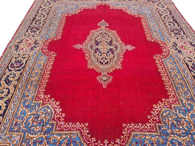 Genuine Hand Knotted Vintage Qirmoun Wool Area Rug 13 x 9 Ft gallery