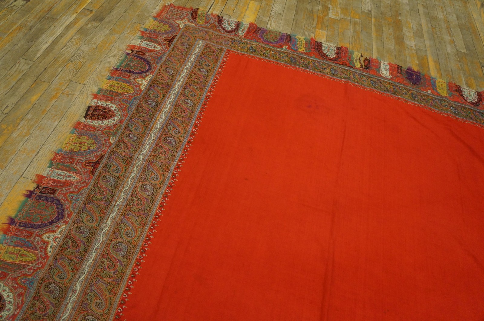 3X5 Antique Indian Shawls Wool Area Rug 1925 gallery