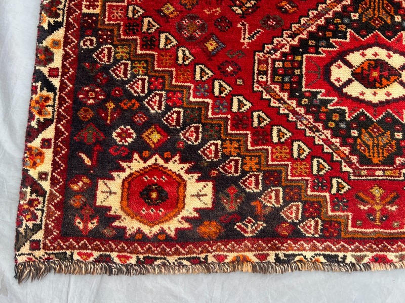 4'x6' Ft Vintage Caucasian Hand Knotted Triple Geometric Wool Area Rug gallery