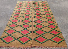 Vintage Handmade Turkish Geometric Wool Kilim Rug Carpet 304×176 cm