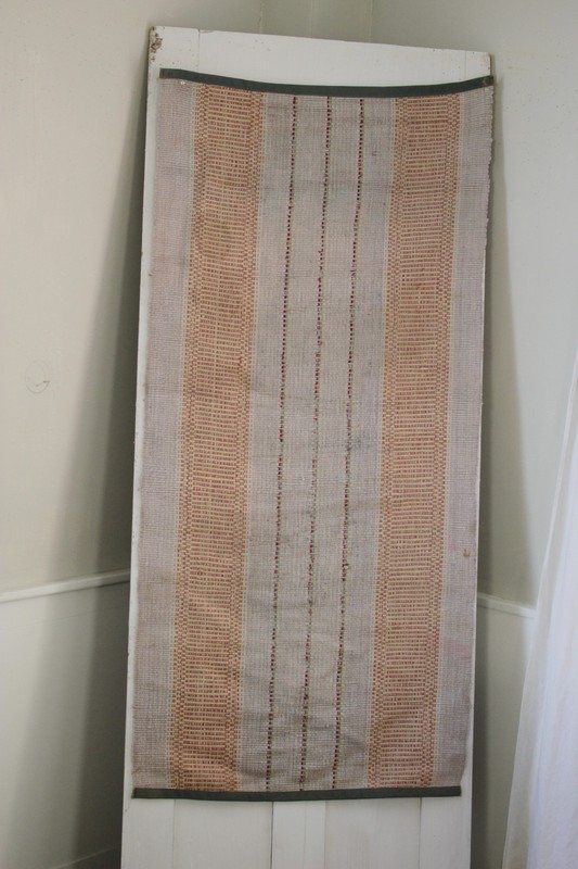 Rug or bathmat vintage european striped small antique carpet The Textile Trunk gallery