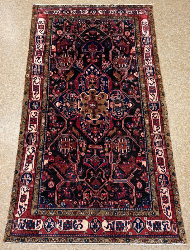 Vintage Nahavand Tribal Hand Knotted Wool Oriental Area Rug 5x10 Navy Blue Boho gallery