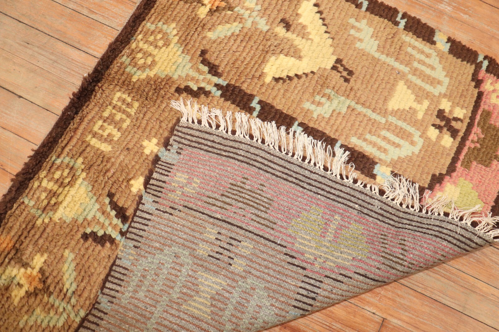 Vintage Pictoral Swedish Rya Pile Dated 1930 Rug Size 2'4''x2'9'' gallery