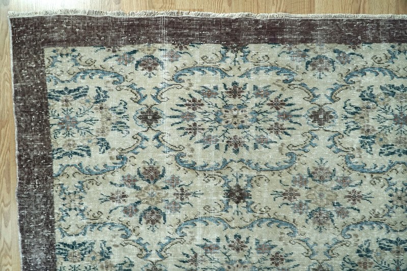 Wool Handmade Vintage Turkish Rug, 5x9 Beige Area Rug, 5.12x8.60 ft. H-2788 gallery