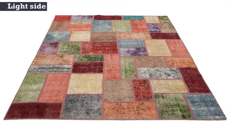 Dicarpet Patchwork 208x157 cm Handmade Vintage Oriental Rug Carpet gallery