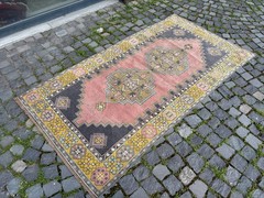 Turkish vintage rug, Carpet, Area rug, Vintage rug, Turkish rug 3,7 x 7,1 ft