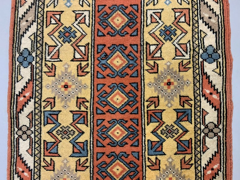 Vintage Turkish Runner 290x83 cm Milas Rug, Terracotta Red, Green, Beige gallery