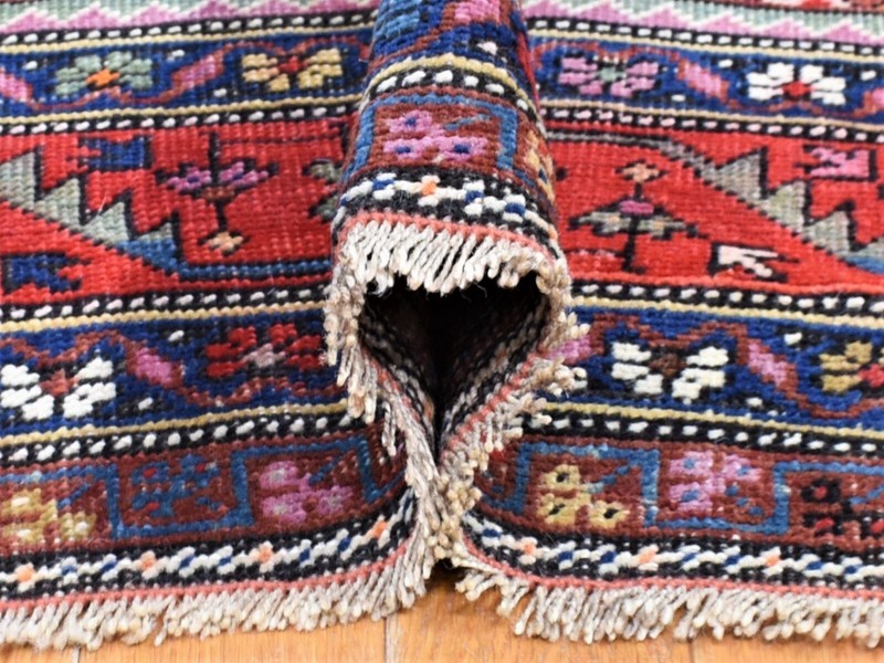 Pre 1930s Nagorno-Karabakh Wool Pile Armenian Area Rug 6'5''x14'' gallery