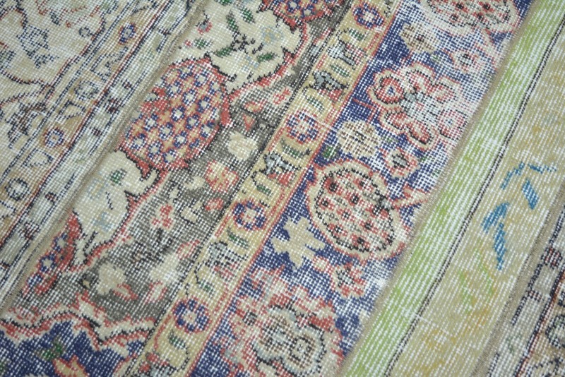 Handmade Round Patchwork Rug, 3.3 ft, Vintage Round Rug, Round Inside Door Mat, gallery