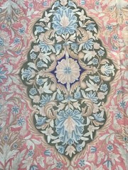 Incredible 6’x 9″ Hand Embroidered Floral Rug