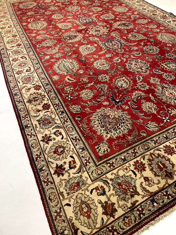 Antique Oriental Hand-Knotted Wool Area Rug Red/Beige/Green 9'8" x 16'3" gallery