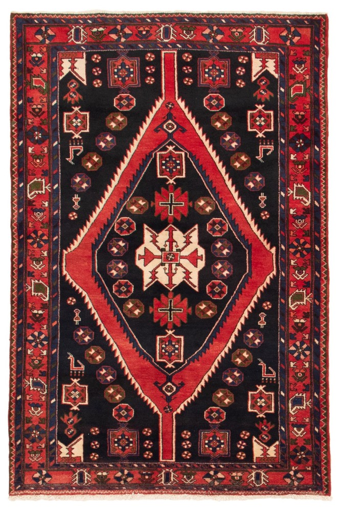 Vintage Hand-Knotted Area Rug 4'6" x 6'8" Traditional Oriental Wool Carpet