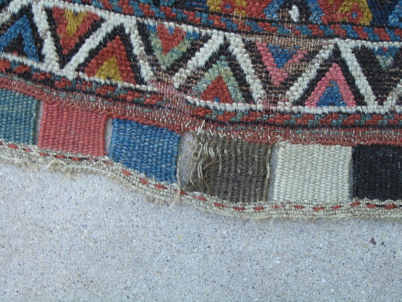 Antique 19th Century Jaff Kurd Kurdish Bag Face 25x28" Exceptional Colors Washed gallery