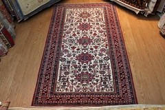 _CAUCASIAN_RUG_5’6″ X 9′ VINTAGE TEIBAL Kazak Design Natural Wool Pile Antique