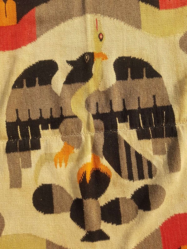 Vintage Traditional Handcrafted Mexican Saltillo Rug for Home Décor 205x149 cm gallery
