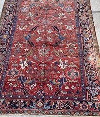 7.3 ft. X 10.6 ft. FINE ANTIQUE OLD DECORATIVE HANDMADE HERIZ SERAPI CARPET RUG