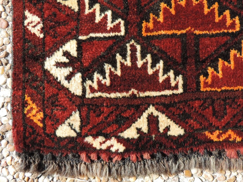 2x5ft. Vintage Balouch Khorasan Geometric Tribal Wool Door Surround gallery