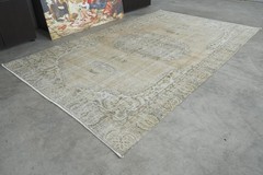 5×9 area rug, turkish wool rug, hand-knotted vintage rug, oushak rug,763