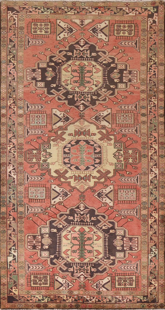 Vintage Geometric Meshkin Tribal Handmade Area Rug 5x10 Nomadic Carpet