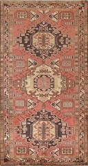 Vintage Geometric Meshkin Tribal Handmade Area Rug 5×10 Nomadic Carpet