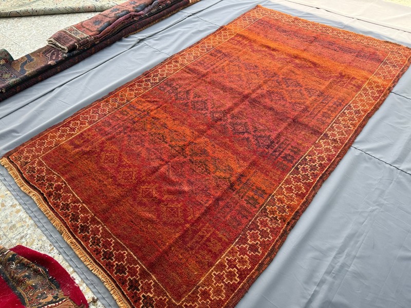 Antique Afghan Baluchi Area Rug 5x9 Orange Handmade Persian Style Tribal Carpet gallery