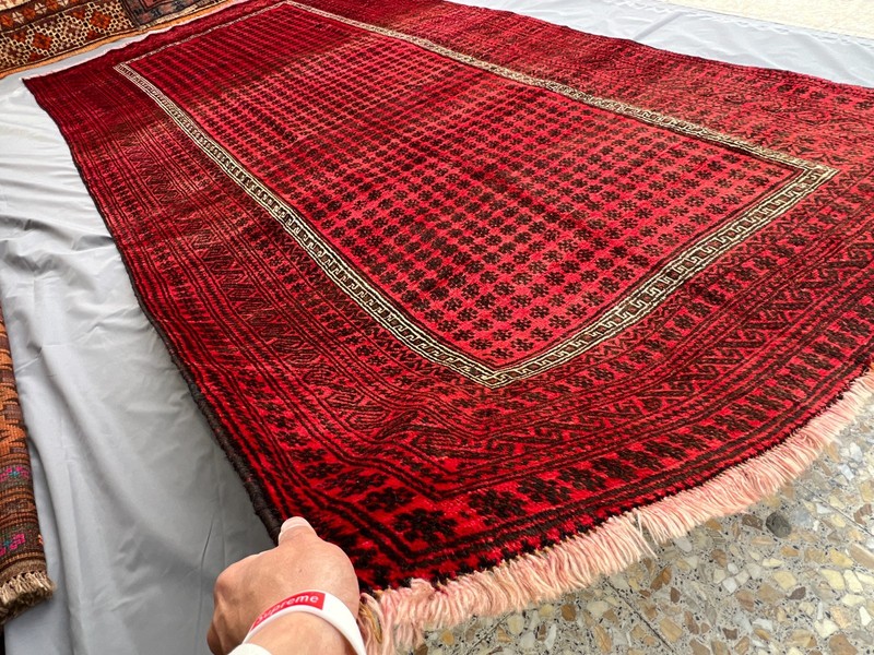 180 X 355 cm Vintage Natural Vegetable Dye Nomad Maldari Belouch Khowdani Carpet gallery