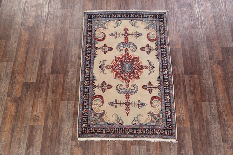 Antique Traditional Area Rug 5x7 Ft Hand-Knotted Medallion Bedroom Wool Carpet gallery