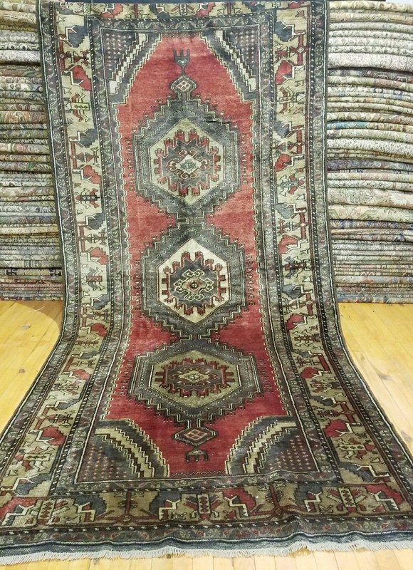 Exclusive Antique Cr1930-1939s Wool Pile Tribal Rug 4’6”x 9’3” gallery