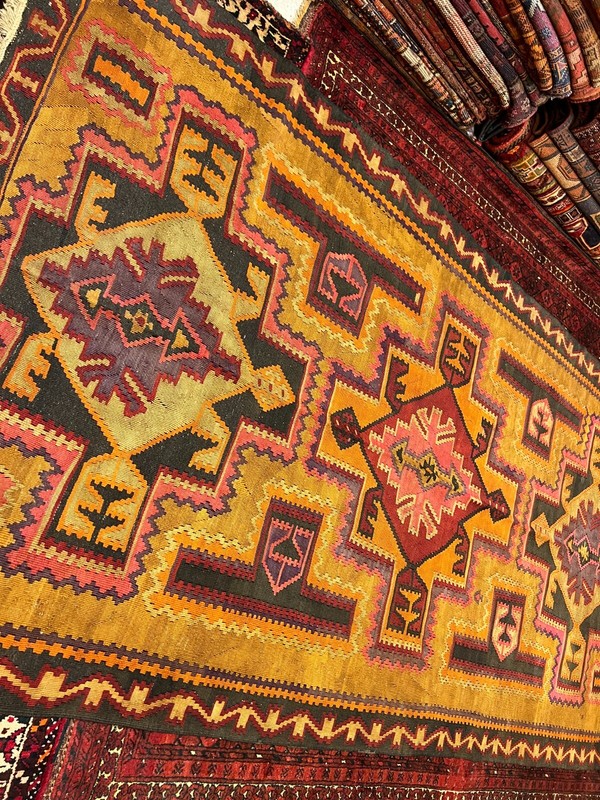 5 X 10 FT COLLECTORS’ ITEM Antique Kazak Natural Vegetable Dye Fine Quality Rug gallery