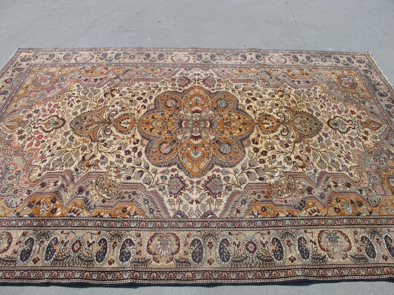 Antique Traditional Rug 6x10 Large Floral Turkish Rug 6.4x9.6 Muted Distressed gallery