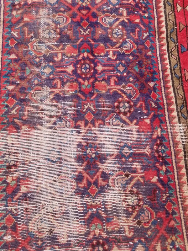 Distressed Vintage Handmade Bidjar Wool Multicolor Runner Rug 277x82cm gallery