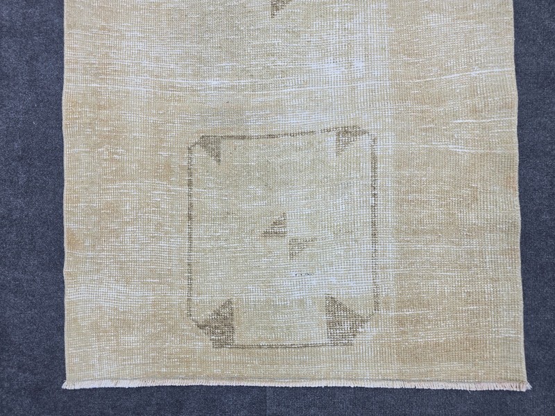 2' x 8' Vintage Runner Rug, Turkish Oushak Wool Beige Brown Hallway Runner Rug gallery