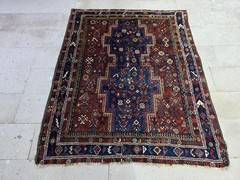 Old Traditional Rug, Hand Knotted Wool Tribal Style Carpet, Old Boho Rug
