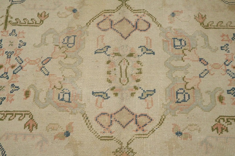 Pre-1900 Antique 7x9 Oushak Hand-Knotted Wool Turkish Area Rug in Soft Tones gallery