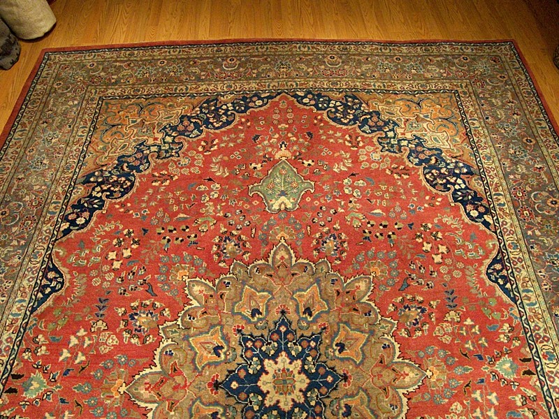 9.6 x 12.5 Handmade Fine Quality Antique Tabrez Rug Vegetable Dyes Natural Wool gallery