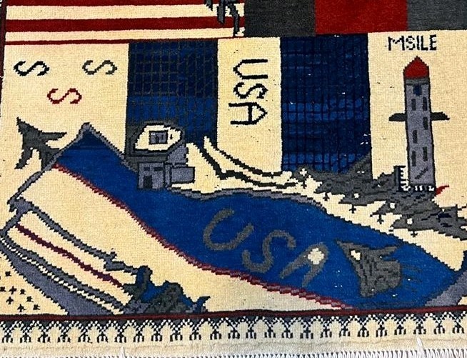 9/11 Handmade Afghanistan Amazing war rug Great Quality Beauiful design 5ftx3f gallery