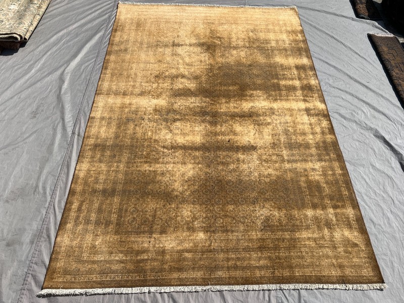 Terracotta Hand Knotted Afghan Rug 7x10 Beige Oriental Turkmen Muted Area Carpet gallery