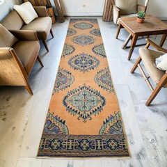 3×13 Runner Rug Turkish Hand-knotted Long Corridor – Hallway Rug Kitchen Decor