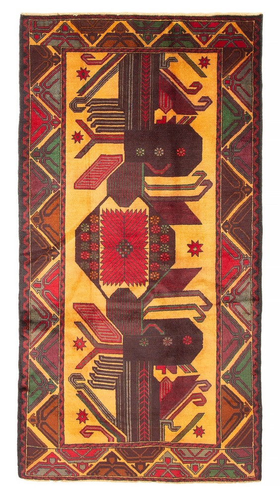 Vintage Hand-Knotted Area Rug 3'6" x 6'7" Traditional Wool Carpet