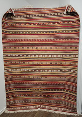 Oriental Turkish Kilim, Large Rugs Tribal Rug Handmade Striped Carpet 65.5″x96″